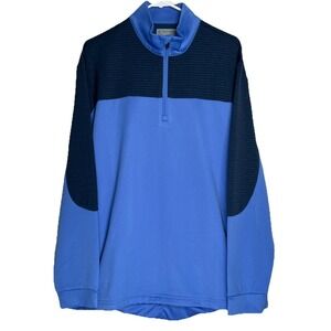 PGA Tour Men's 1/4 Zip Pullover Jacket L Blue Golf‎ Performance Large Pocket